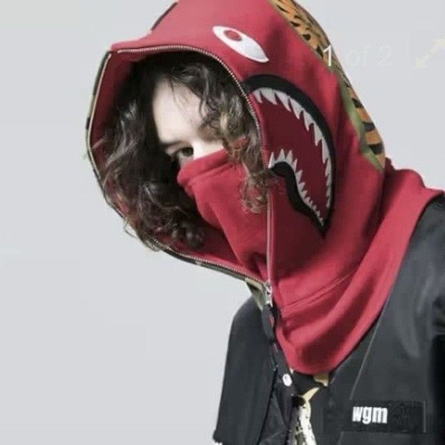 Bape BAPE SHARK HOODIE FACE MASK Neck Warmer Purple Camo APE Size ONE SIZE - 2 Thumbnail