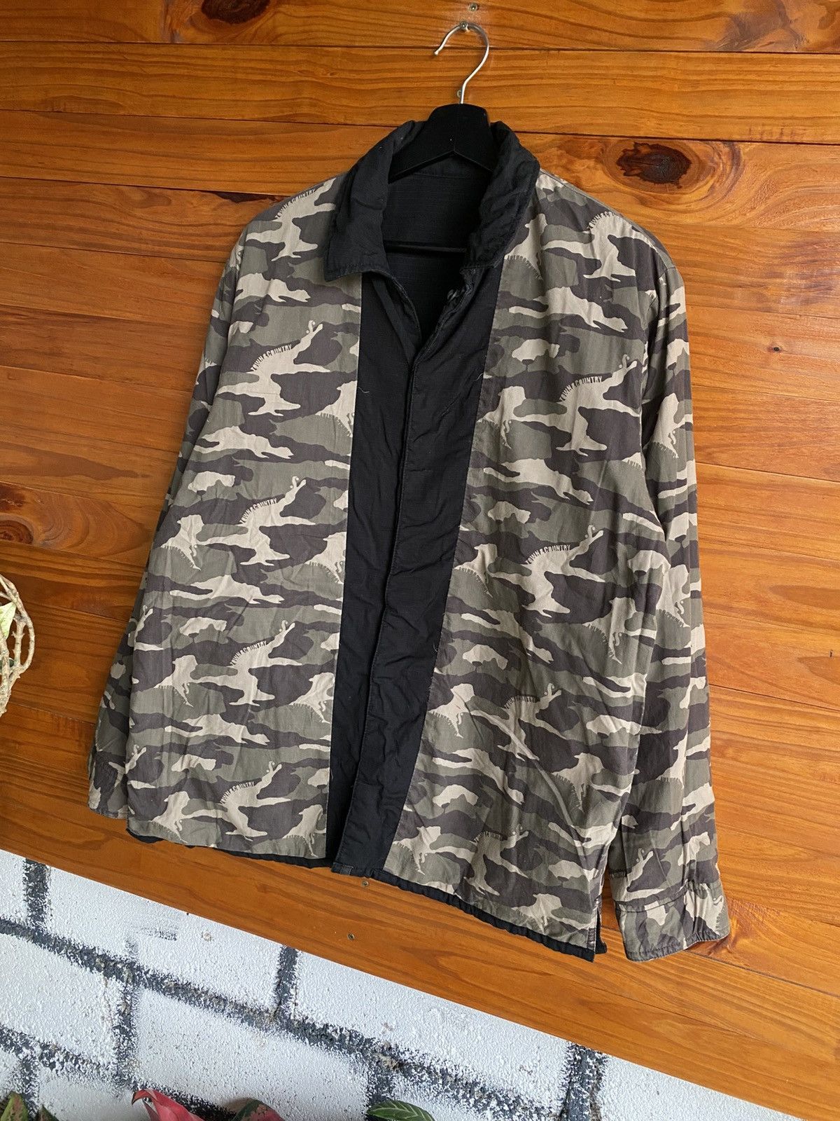 Vintage Town & Country Reversible Camouflage Jacket Black Surfwear Size US L / EU 52-54 / 3 - 11 Thumbnail