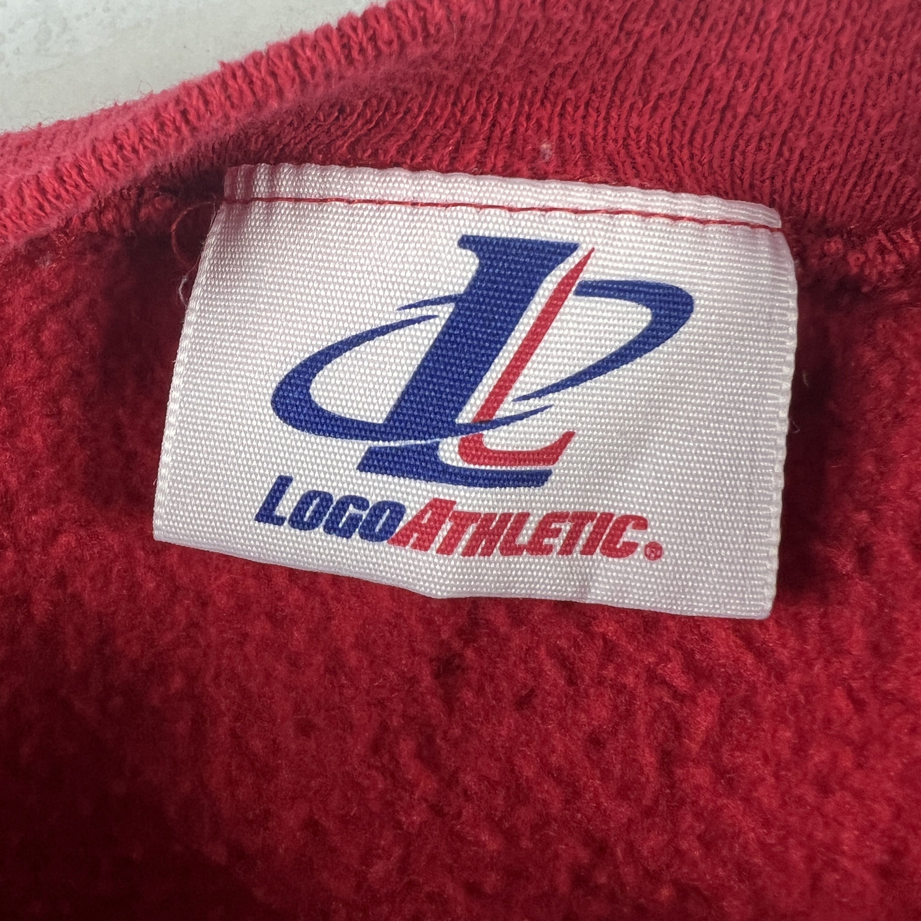 Logo Athletic × NCAA × Vintage VTG 90s Indiana Hoosiers Sweatshirt Red Faded Crewneck Size US XL / EU 56 / 4 - 7 Thumbnail