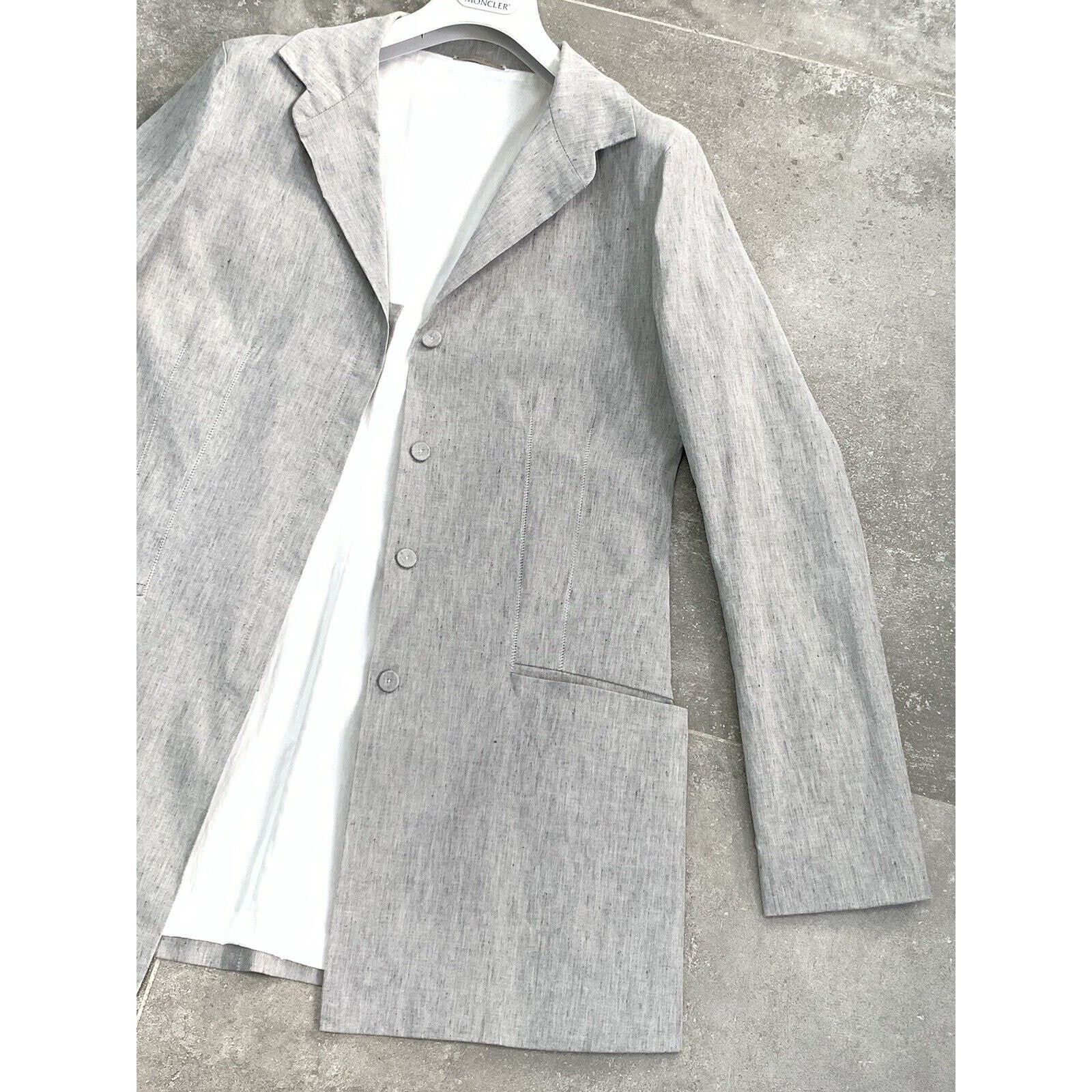 Annette Gortz × Designer Women ANNETTE GORTZ LINEN Blazer LONG Jacket EU 38 UK 10 S-M Size M / US 6-8 / IT 42-44 - 5 Thumbnail