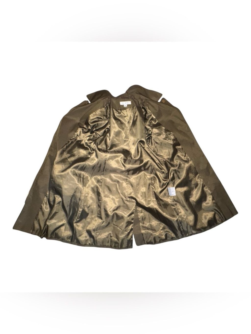 Unknown London Via Spiga Asymmetrical Zip Trench Coat in Olive Green- Mediu Size M / US 6-8 / IT 42-44 - 4 Thumbnail