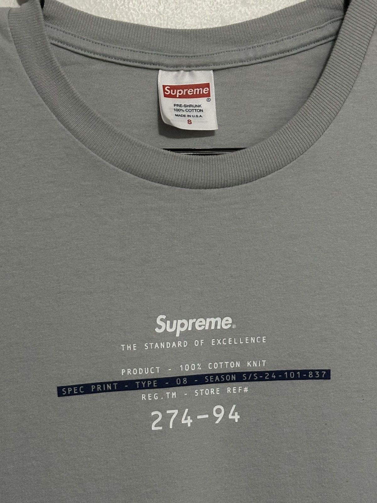 Supreme Supreme Standard Tee Size US S / EU 44-46 / 1 - 2 Thumbnail