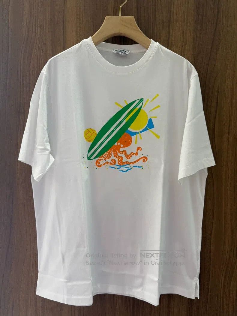 Hermes Hermes White short-sleeve T-shirt Size US L / EU 52-54 / 3 - 1 Thumbnail