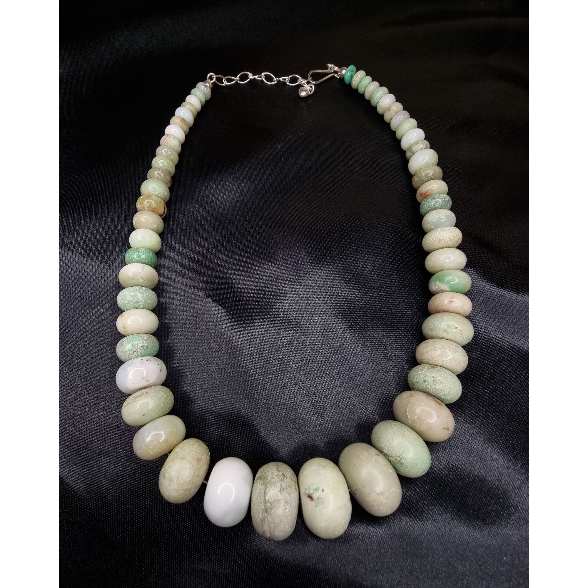 Vintage Jay King DTR Sterling Silver Chrysoprase Bead Necklace Gradu Size ONE SIZE - 3 Thumbnail