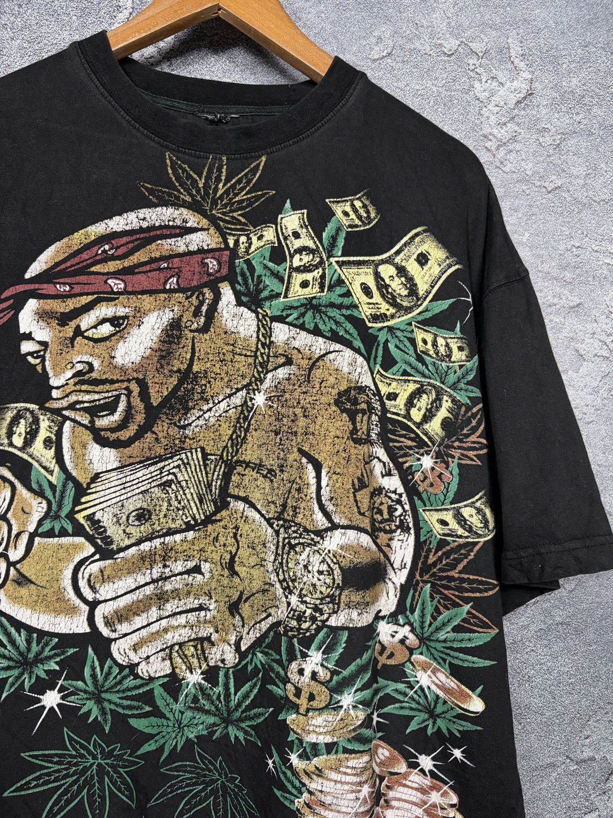 Band Tees Vintage 2pac Tupac Shakur Cannabis Band Rap T-shirt Tee Size US XL / EU 56 / 4 - 5 Thumbnail