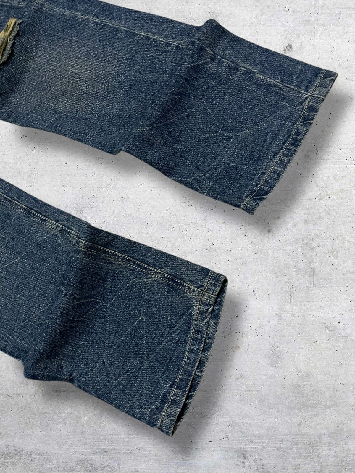 Japanese Brand JAPAN DESIGNER KARAKURI TAMASHI RIPPED TRADITIONAL 90S DENIM Size US 31 - 3 Thumbnail