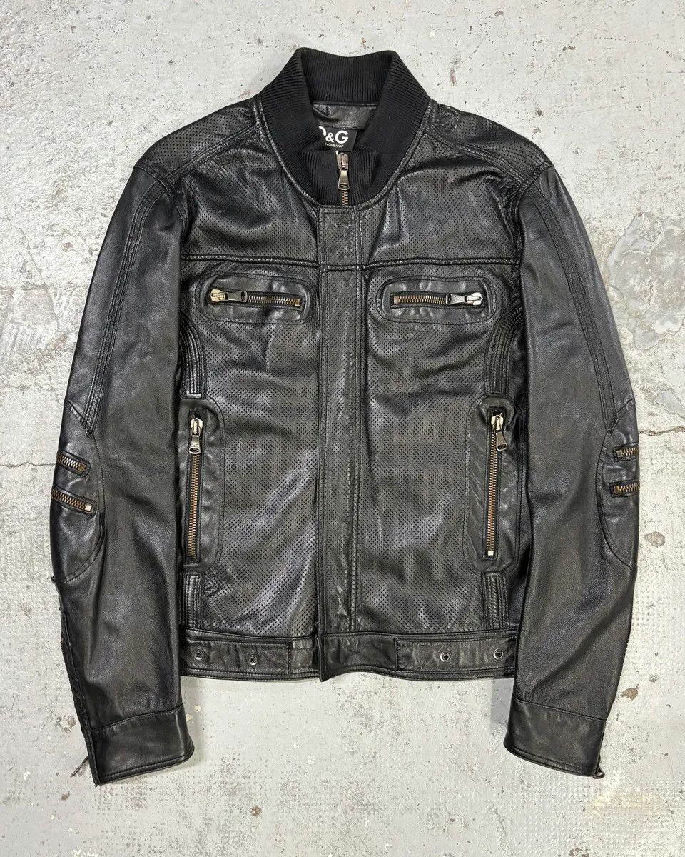Dolce & Gabbana SS2005 Dolce & Gabbana Multi Pocket Black Leather Biker Jacket Size US M / EU 48-50 / 2 - 1 Thumbnail