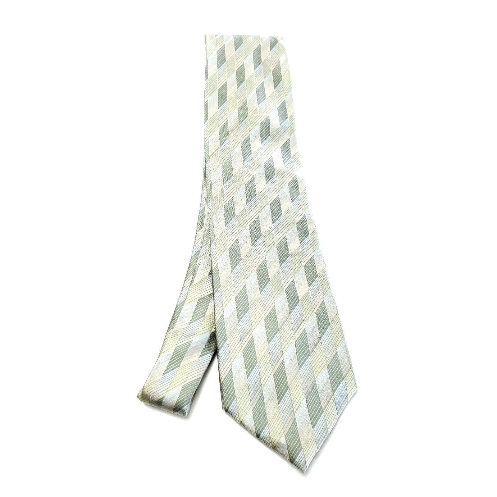 Van Heusen Van Heusen Green Silk Tie Woven Check Size ONE SIZE - 6 Thumbnail