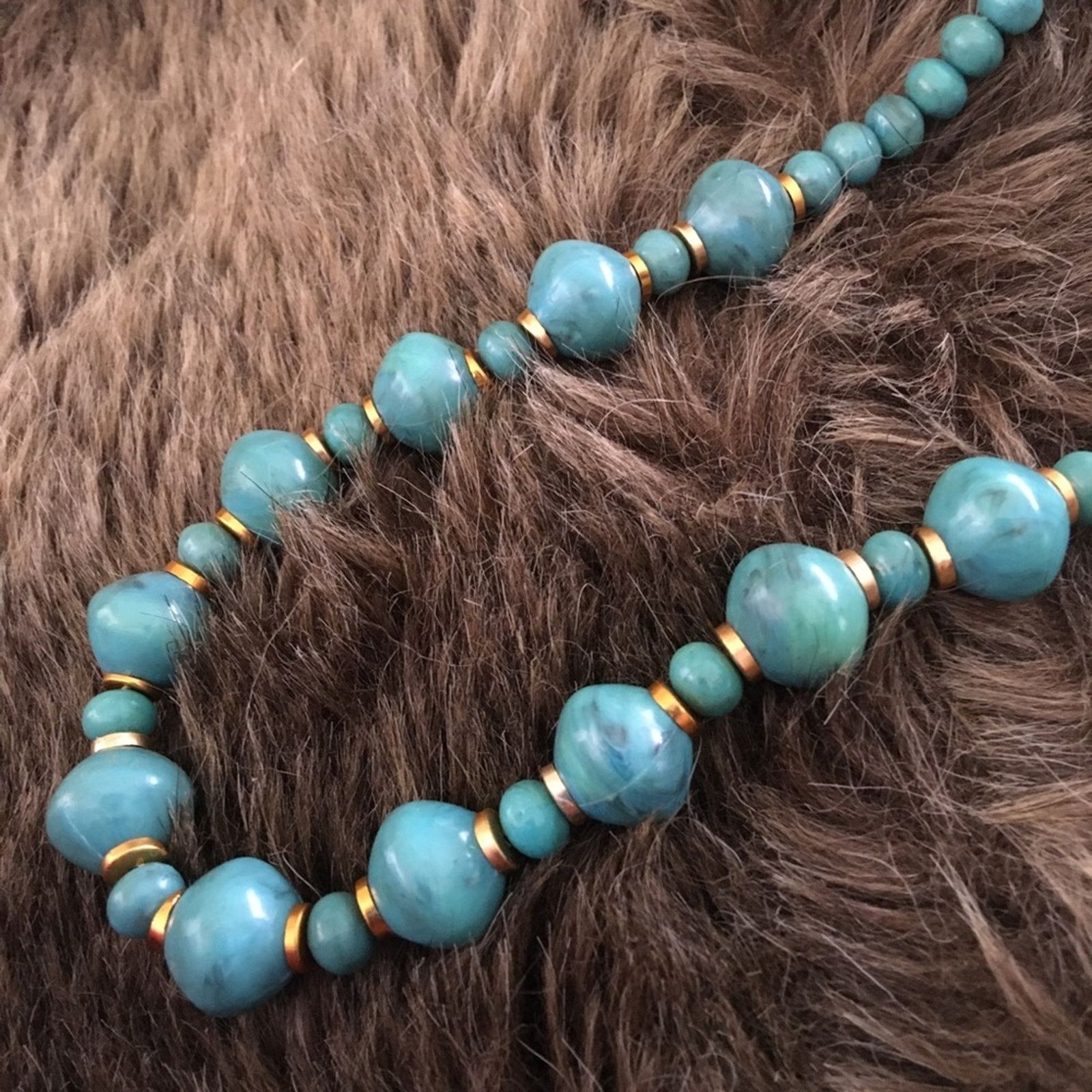 Vintage Vintage 70s faux turquoise beaded necklace Size ONE SIZE - 6 Thumbnail