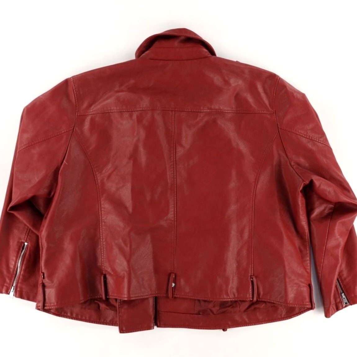 Vintage Levis Faux Leather Biker Jacket Maroon Women's 4X Shirt Size XXL / US 16-18 / IT 52-54 - 4 Thumbnail
