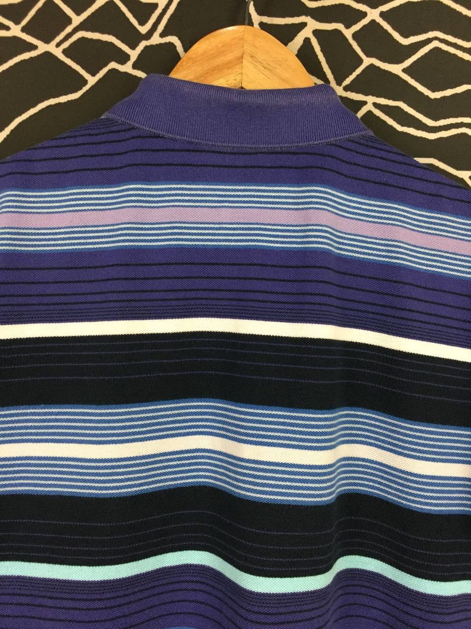 Lacoste Vtg Lacoste Made In Japan Embroidered Logo Striped Polo Tee Size US M / EU 48-50 / 2 - 7 Thumbnail