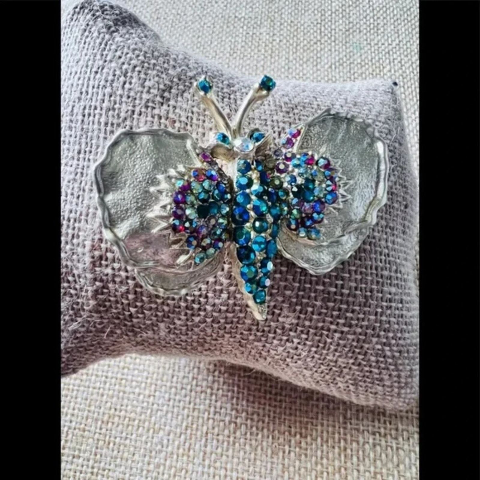 Other Dodds Vintage Rhinestones Brooch /Pin 2” Butterfly Size ONE SIZE - 3 Thumbnail