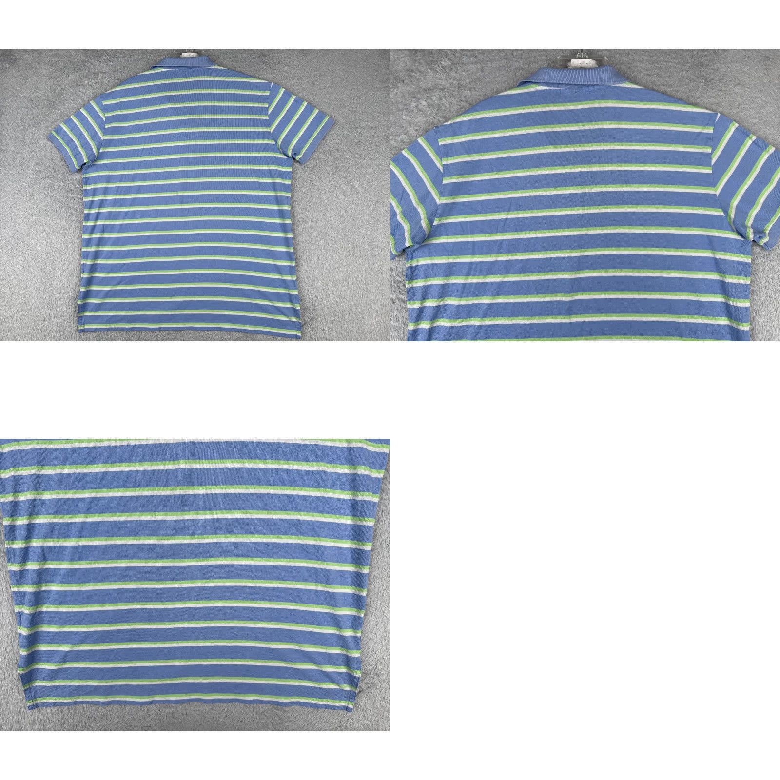 VINTAGE Ralph Lauren Polo Shirt Men XL Blue Stripe Cotton Pima 80s Polo Shirt, Golf, Modern, American, Sports Mens