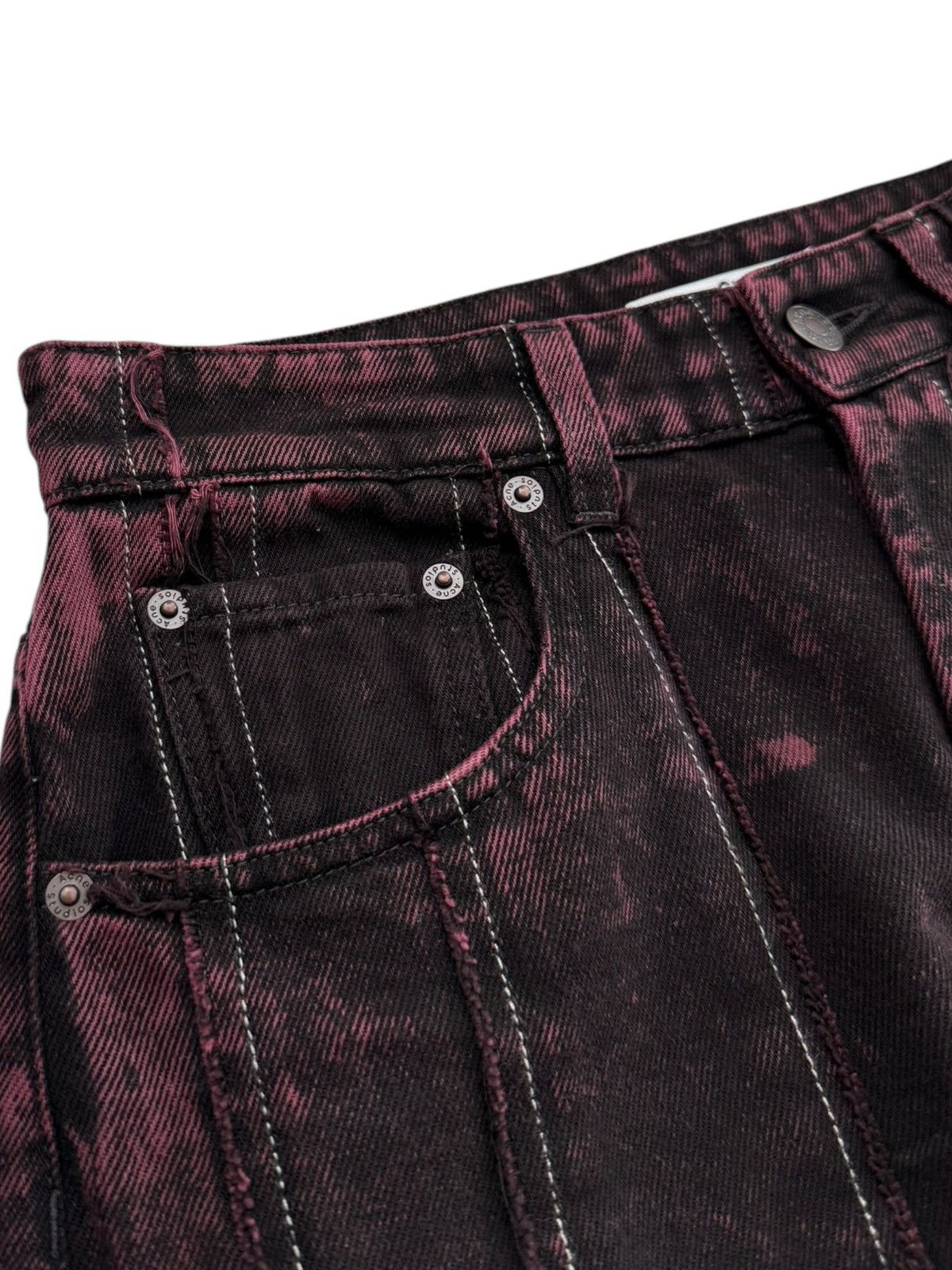 Acne Studios Overdyed Strip Patchwork Denim Jeans Size 26" / US 2 / IT 38 - 6 Thumbnail