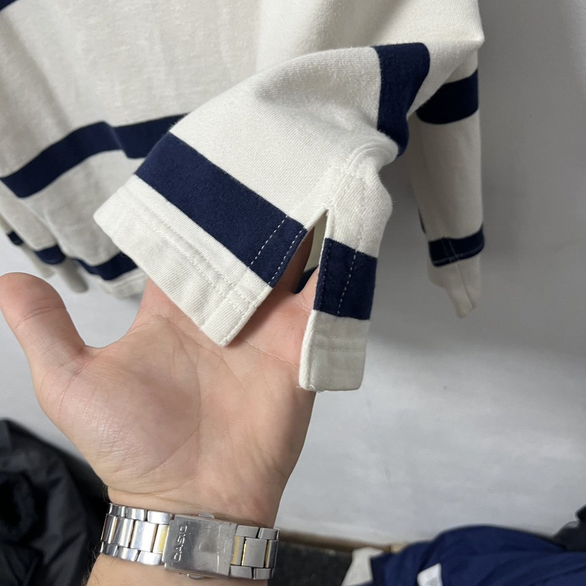 Polo Ralph Lauren Vintage Polo Ralph Lauren Rugby Long Sleeve Striped Shirt Size US XL / EU 56 / 4 - 7 Thumbnail