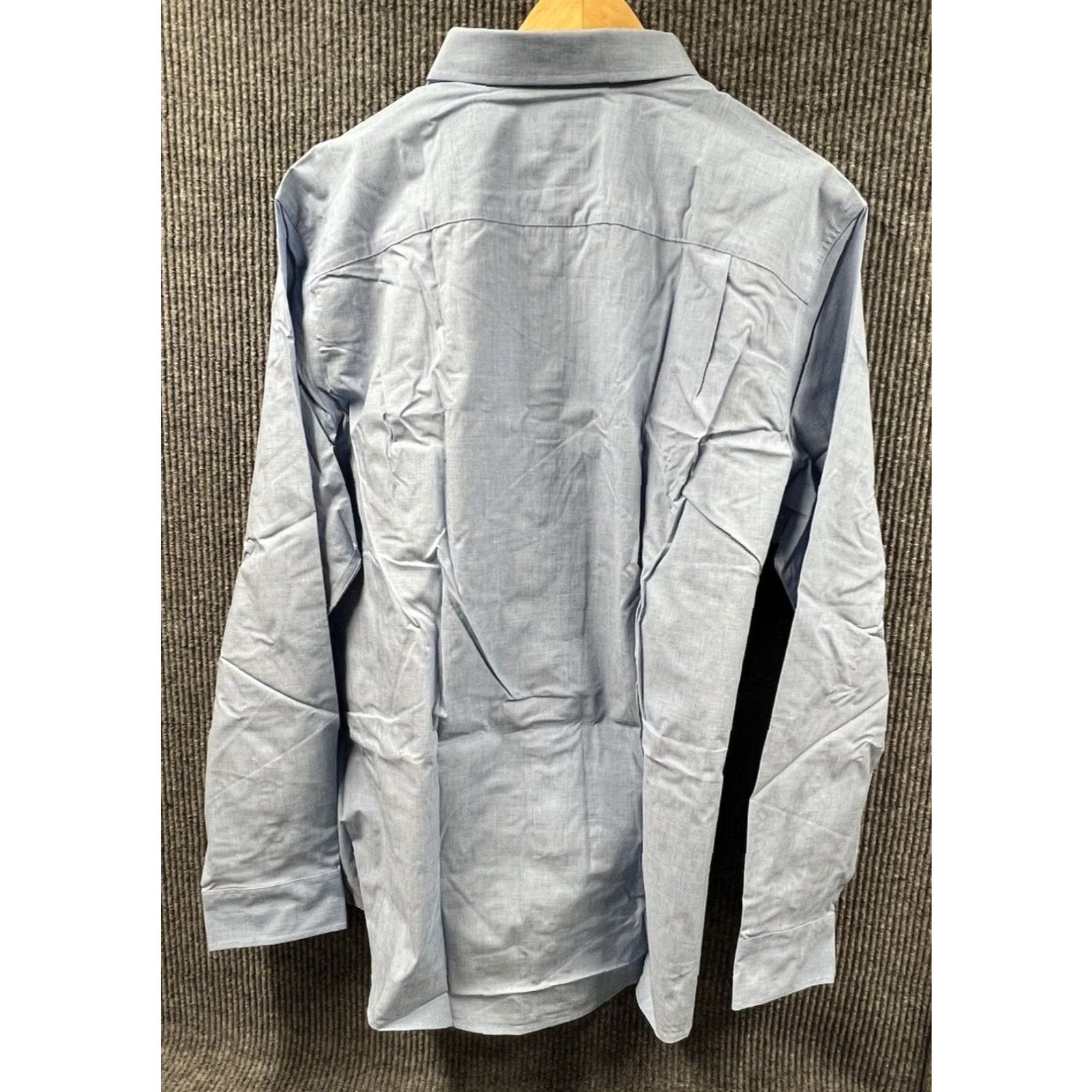 George George Mens 2XL Blue Poplin Classic Fit Stretch Long Sleeve Button Down NWT Size US XXL / EU 58 / 5 - 4 Thumbnail