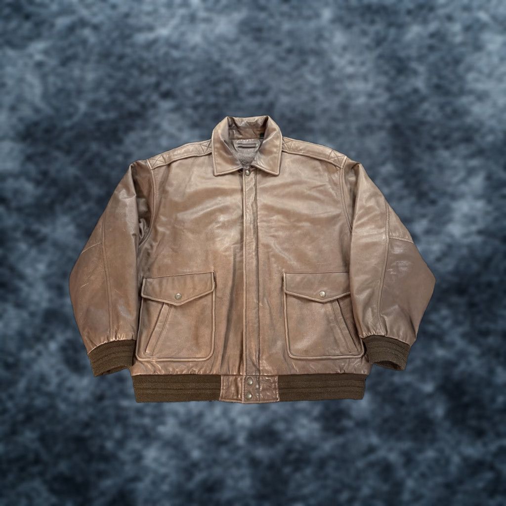 Roundtree & Yorke VINTAGE Roundtree & Yorke Leather A2 Bomber Jacket XL Regular Men Dark Brown Size US XL / EU 56 / 4 - 1 Thumbnail