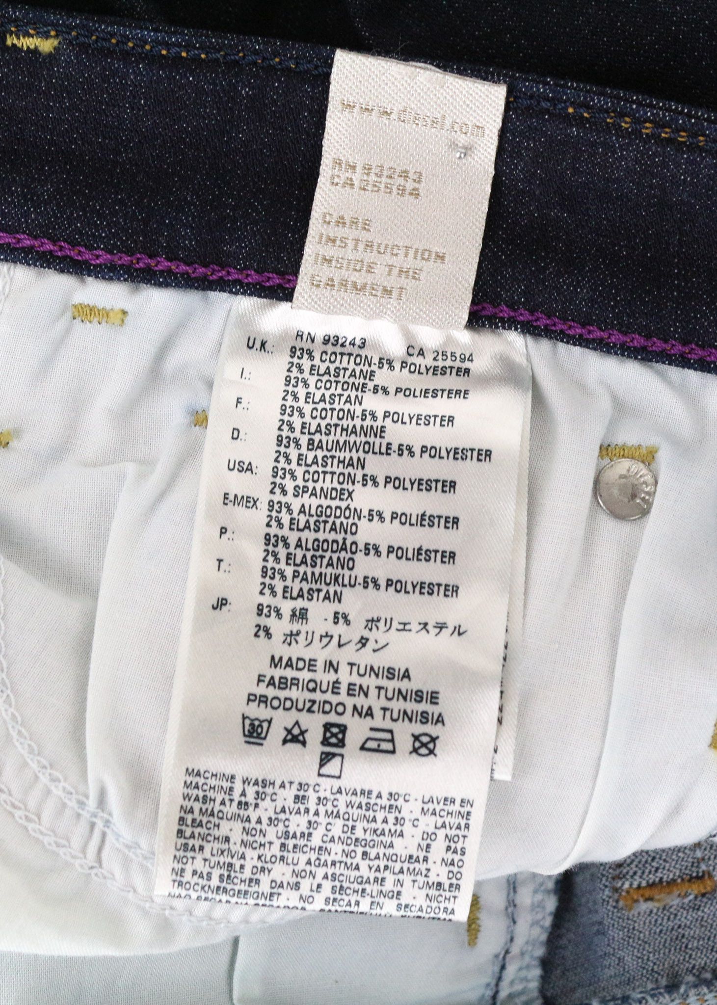 Diesel SKINZEE 0813C W26/L32 Blue Stretch Jeans 70948 Size 26" / US 2 / IT 38 - 8 Thumbnail