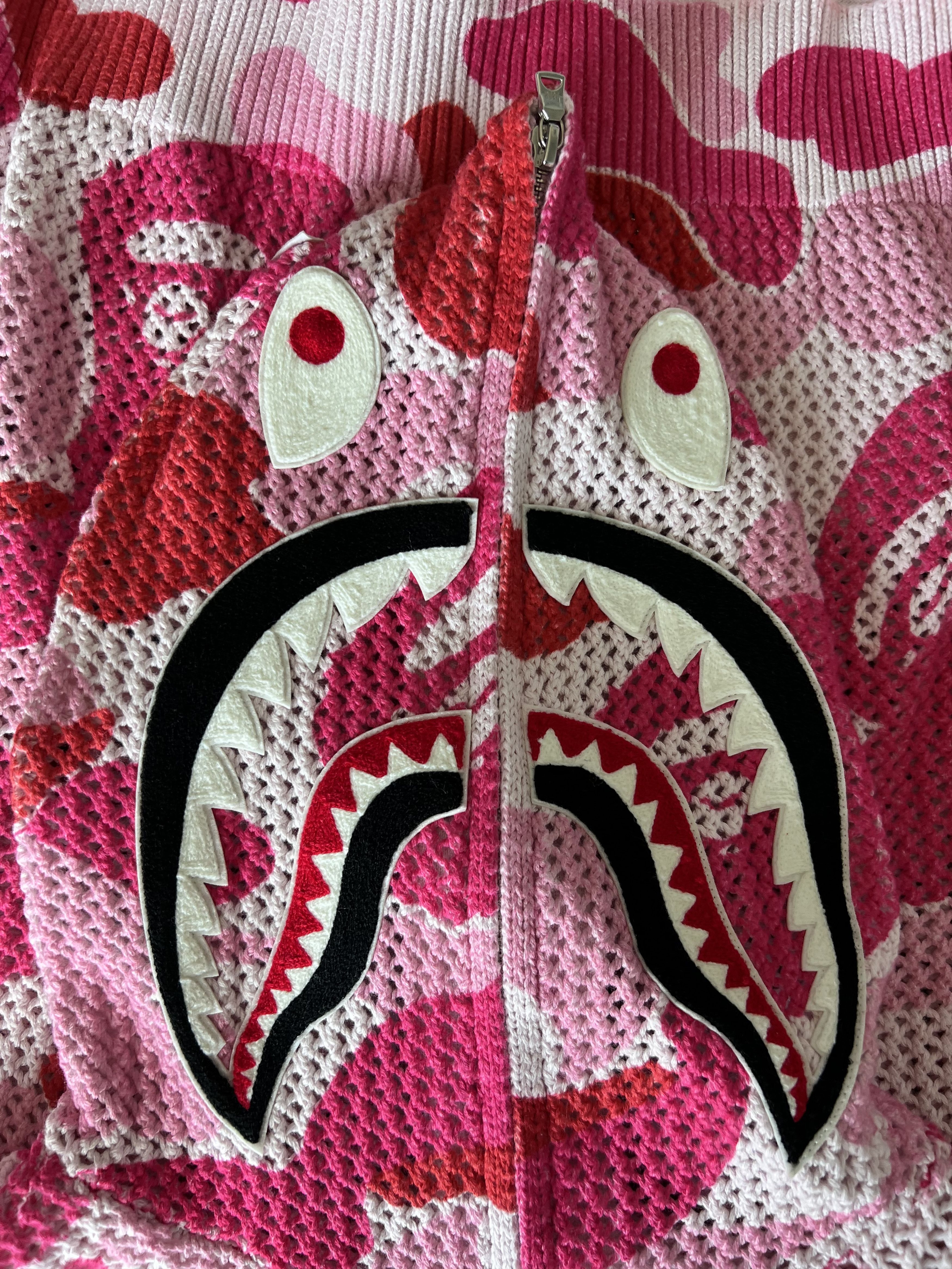 Bape Bape ABC Camo Full Zip Shark Sweatshirt in Pink Size US XXL / EU 58 / 5 - 9 Thumbnail