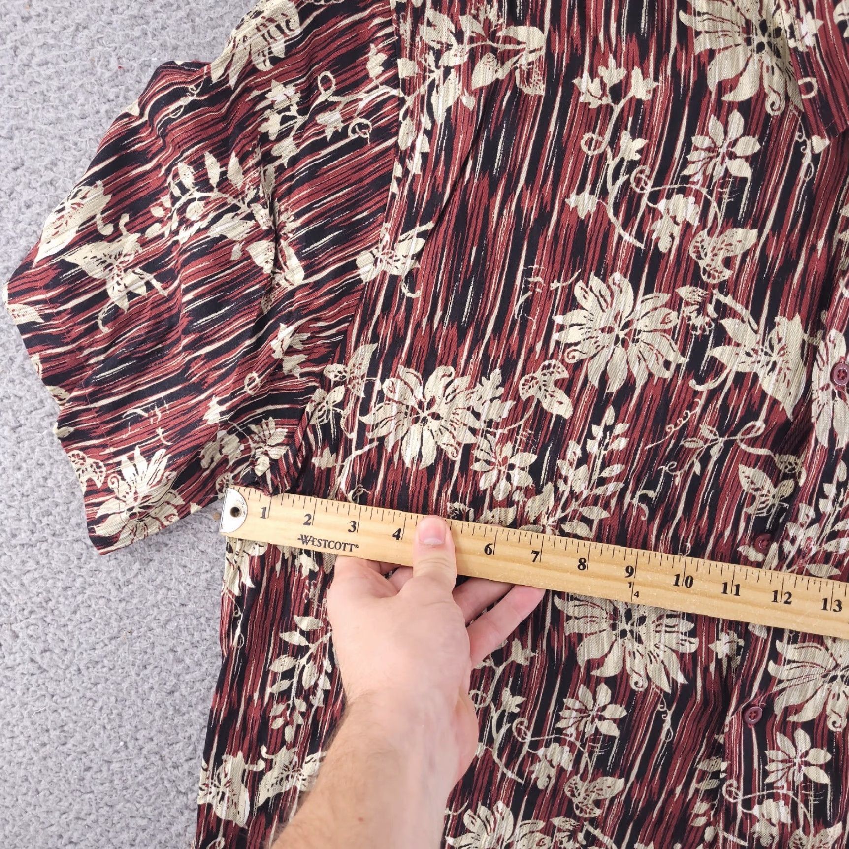 Vintage John Henry Shirt Mens XL Red Rayon Hawaiian Short Sleeve Button Floral Size US XL / EU 56 / 4 - 4 Thumbnail