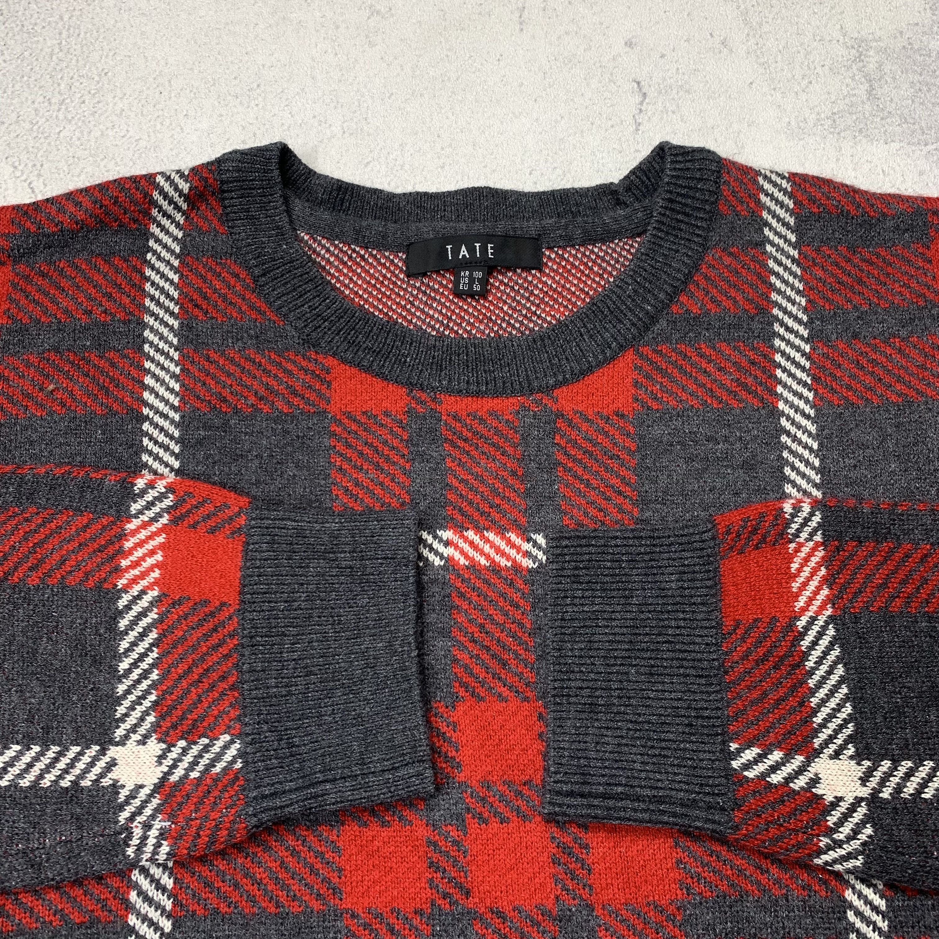 Japanese Brand Tate Knit Sweater Plaid Tartan Jumper Size US L / EU 52-54 / 3 - 3 Thumbnail
