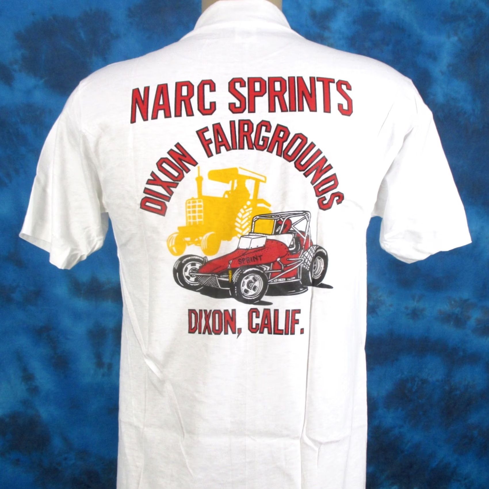 Hanes VINTAGE Hanes T-Shirt 80s S White 100% Cotton Mens NARC SPRINT CAR RACING Dixon California Shirt Mens XS/S Fits Like Small 1980s 90s Size US S / EU 44-46 / 1 - 4 Thumbnail