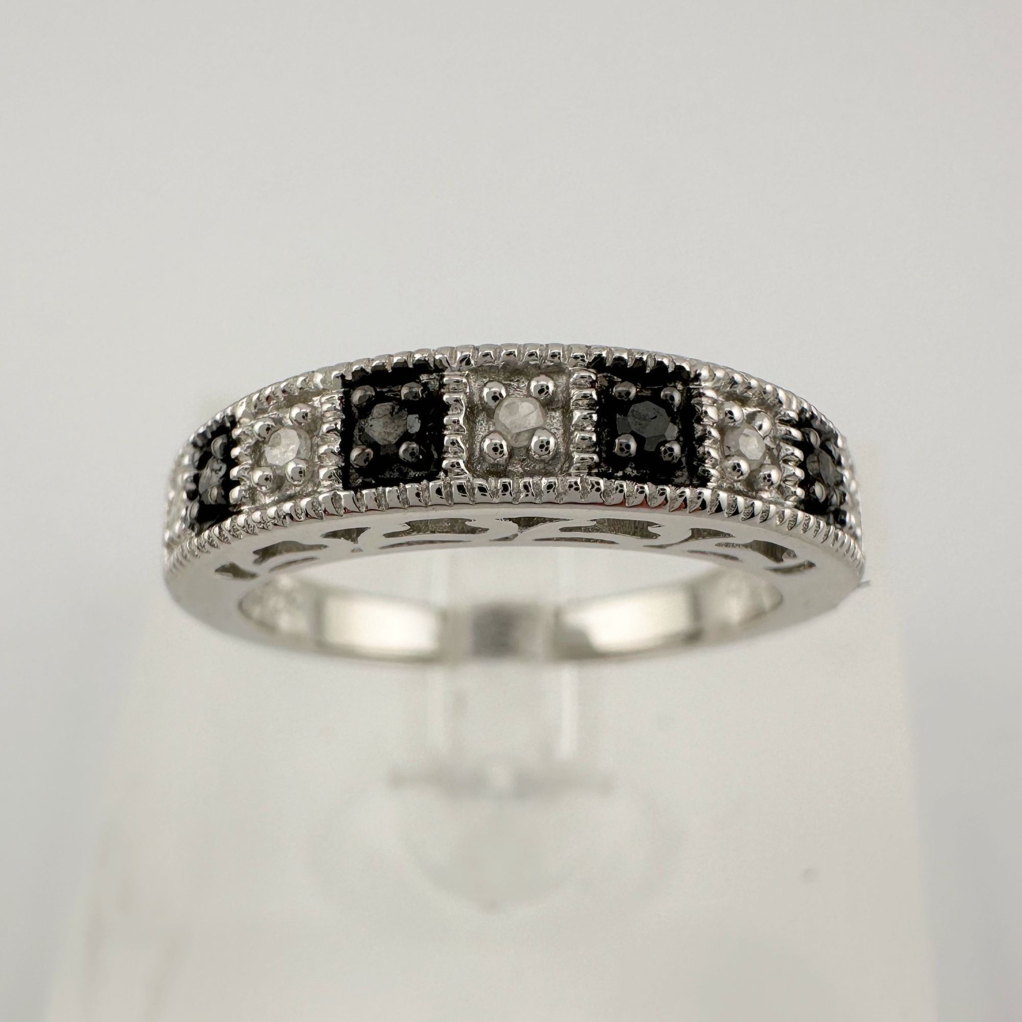 Other Natural Black and White Diamond Band Ring - size 7.25 Size ONE SIZE - 9 Thumbnail