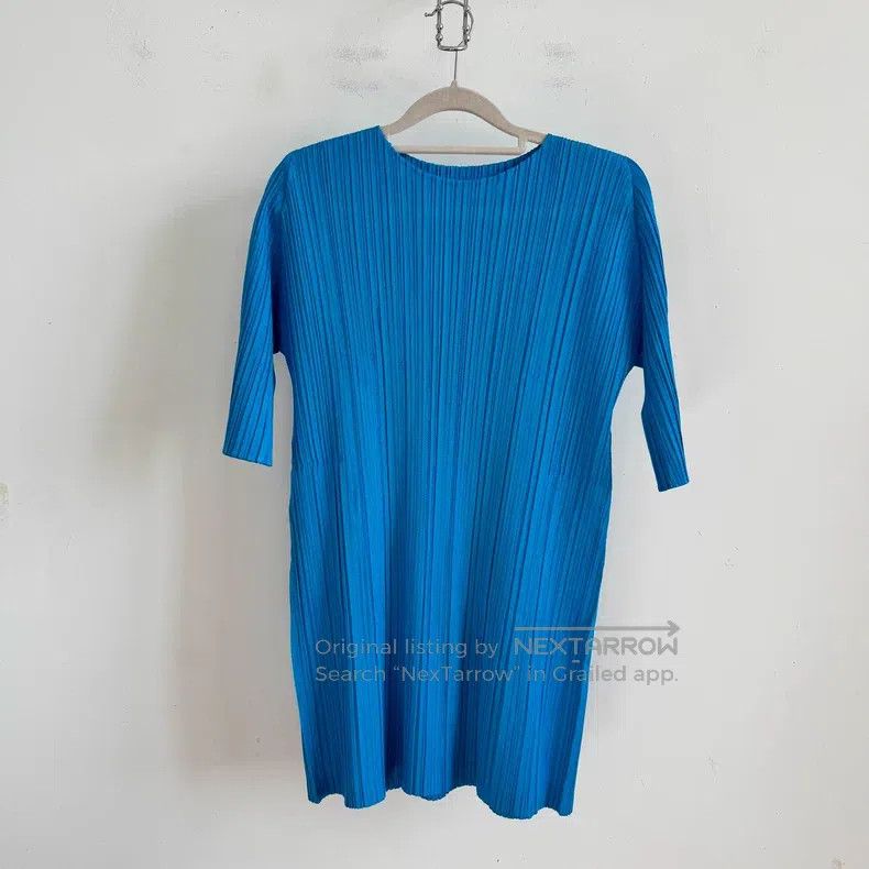 Issey Miyake Issey Miyake Blue Short Sleeve Size L / US 10 / IT 46 - 1 Thumbnail