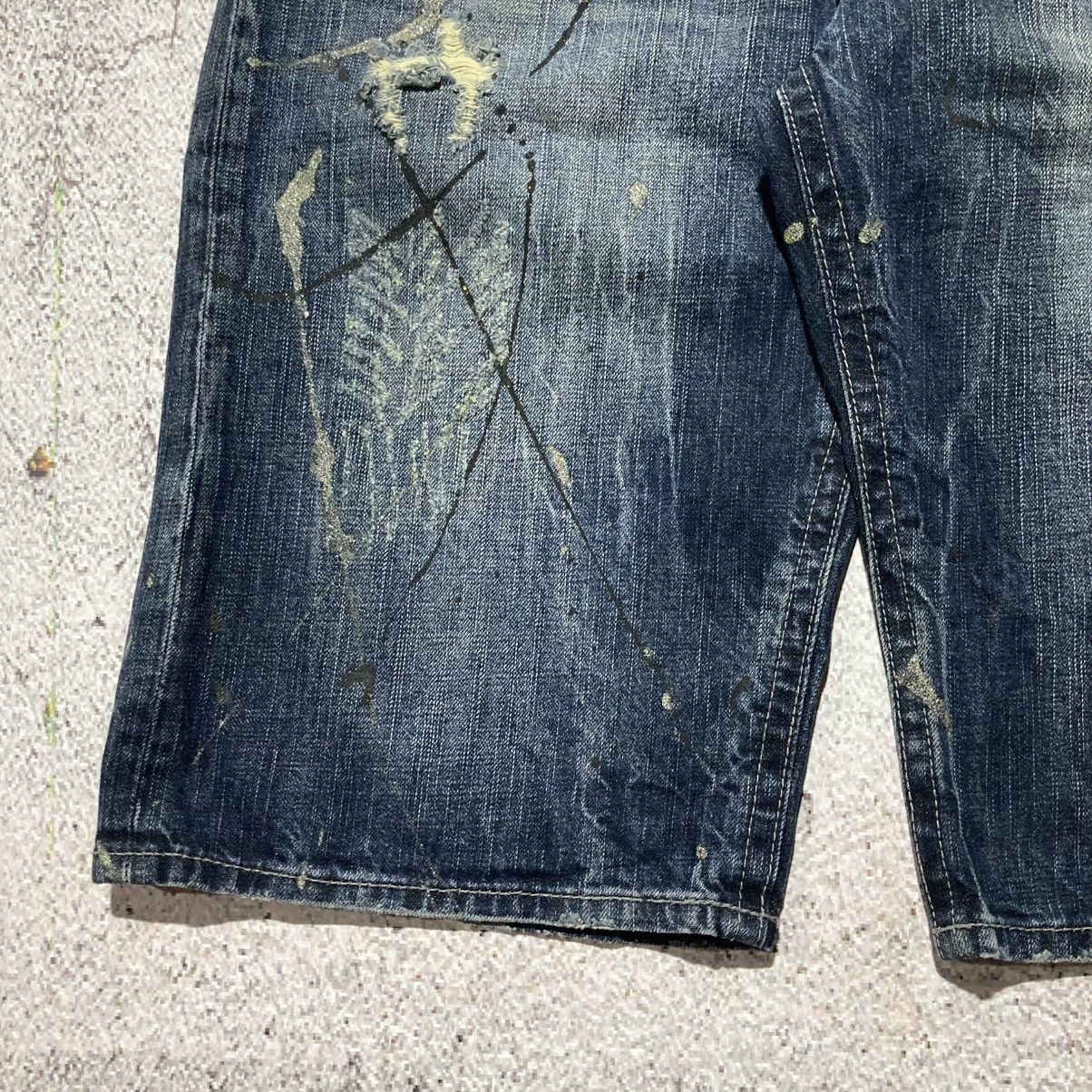 Japanese Brand 2000s Sorridere Distressed Ripped Denim Pants Y2k Grunge Size US 36 / EU 52 - 7 Thumbnail