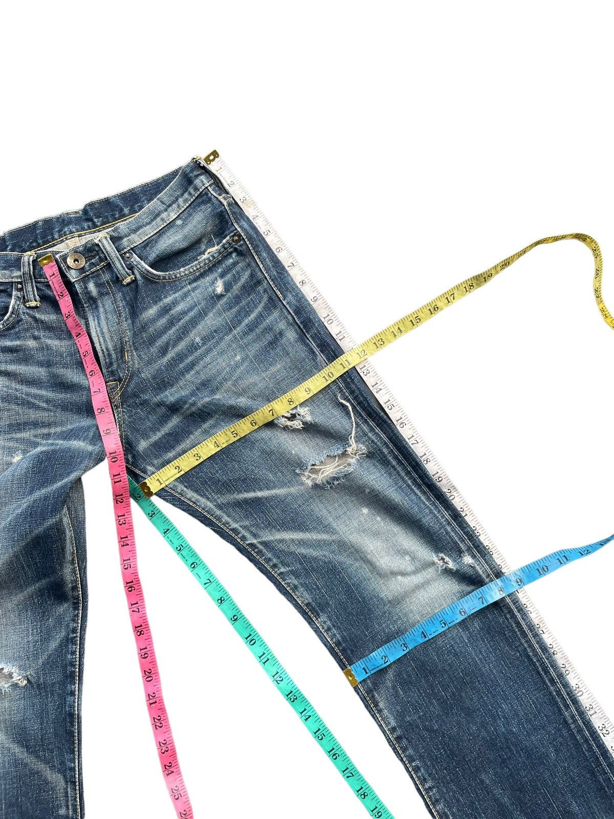 Edwin Vintage Edwin 505ZX Selvedge Distresed Denim Size US 31 - 25 Thumbnail
