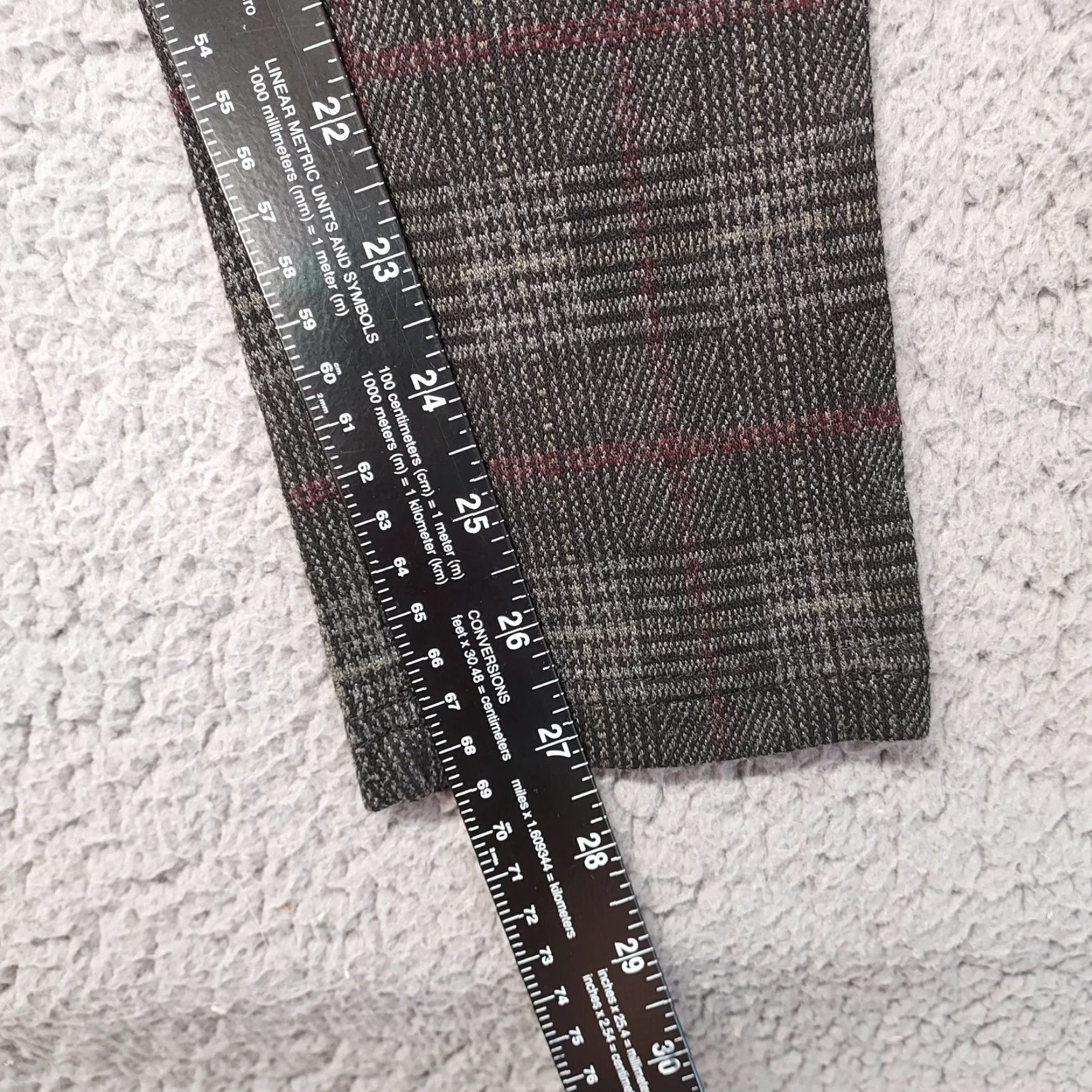 Vintage Tahari Women M Plaid High Waisted Leggings Pull On Pants Ankle Length Skinny Leg Style, Regular Fit, Cruise City Bohemian Preppy Size 32" / US 10 / IT 46 - 7 Thumbnail