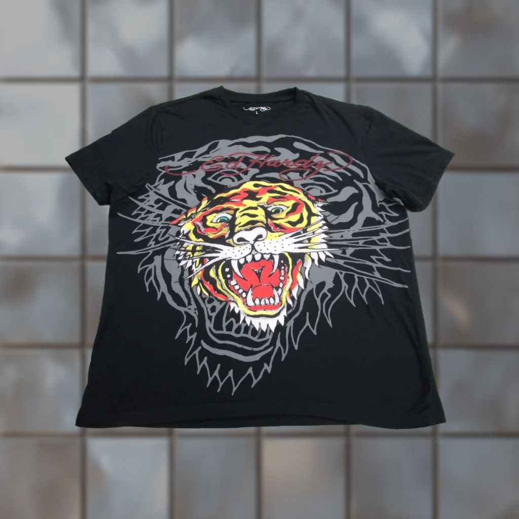 Ed Hardy VINTAGE ED HARDY Shirt Mens L Black Roaring Tiger Tattoo Graphic Don Ed Hardy Tee Size US L / EU 52-54 / 3 - 1 Thumbnail