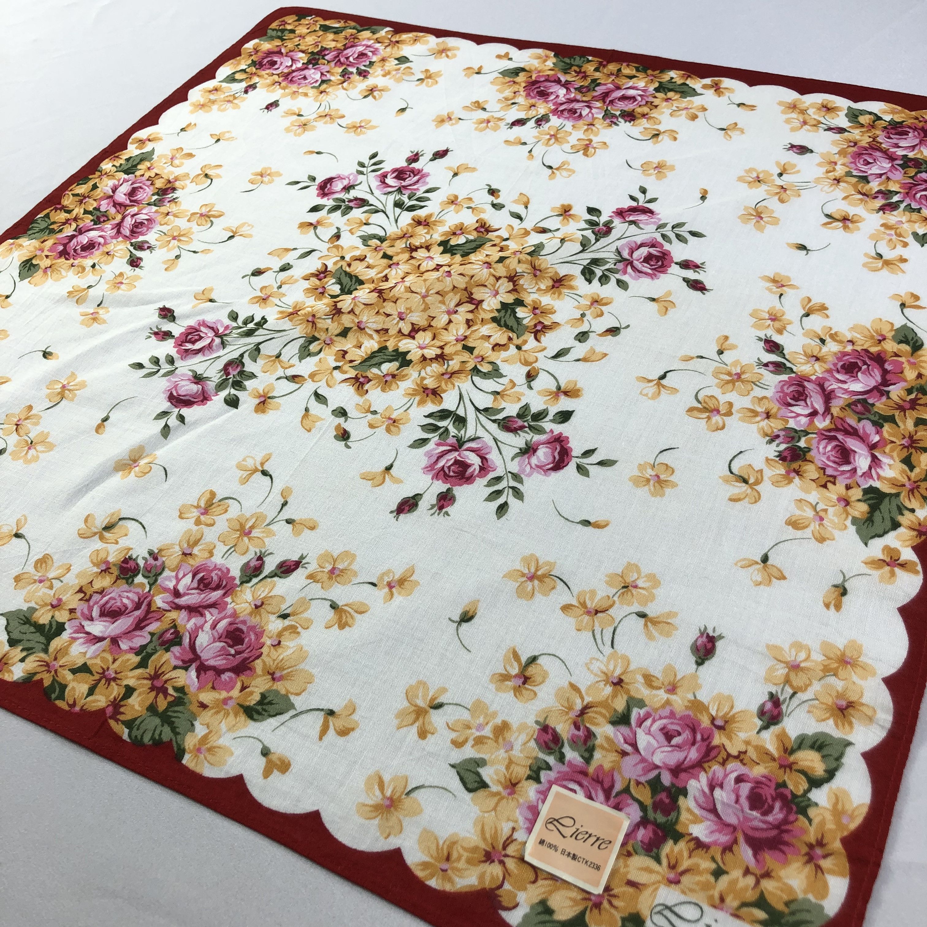 Vintage Lierre Floral Handkerchief Neckerchief Bandana H1866 Size ONE SIZE - 3 Thumbnail