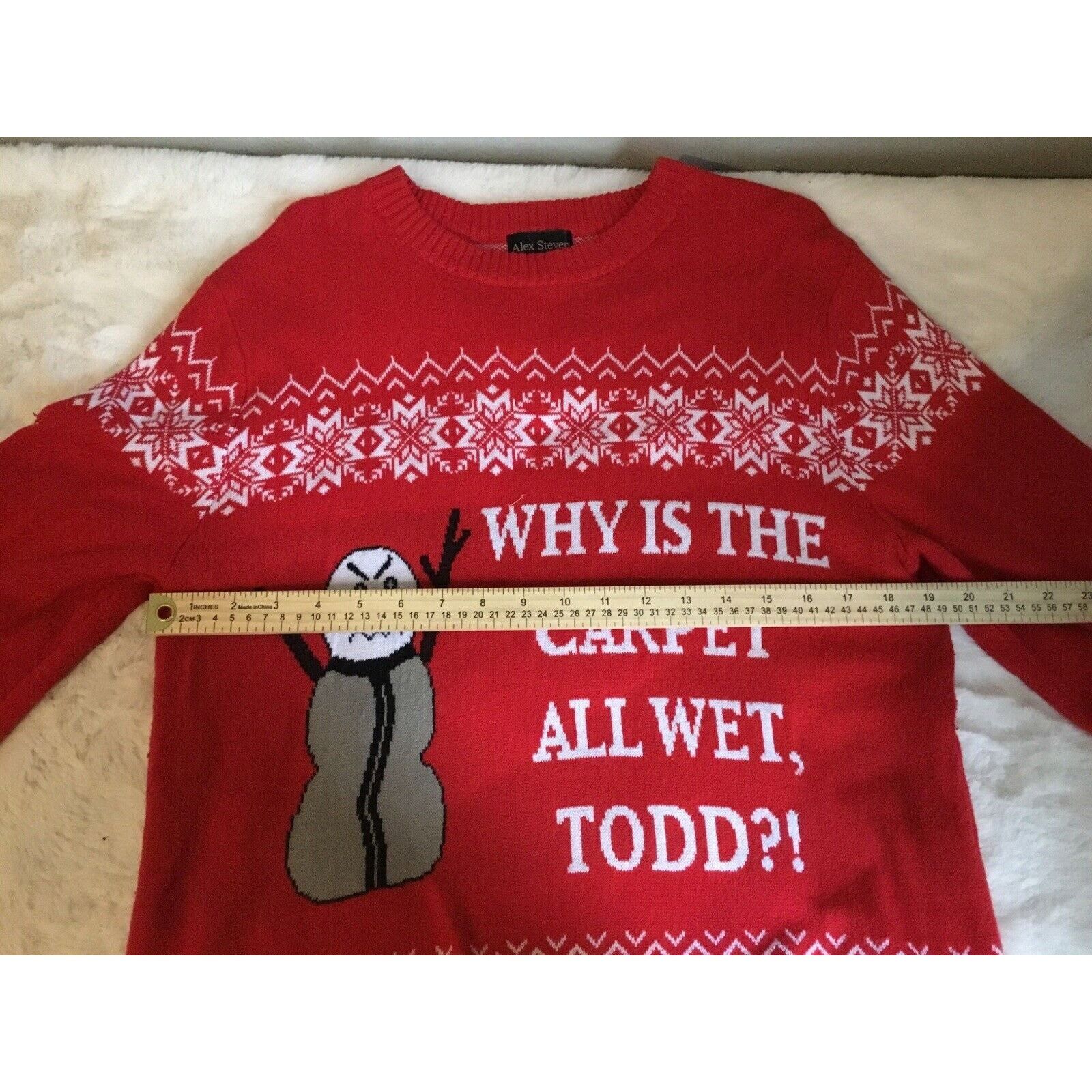 Alex Cannon Ugly Christmas Sweater Rare Reindeer Christmas Naughty Size M / US 6-8 / IT 42-44 - 3 Thumbnail