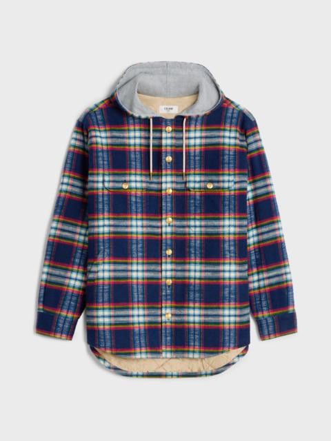 quilted overshirt in checked cotton