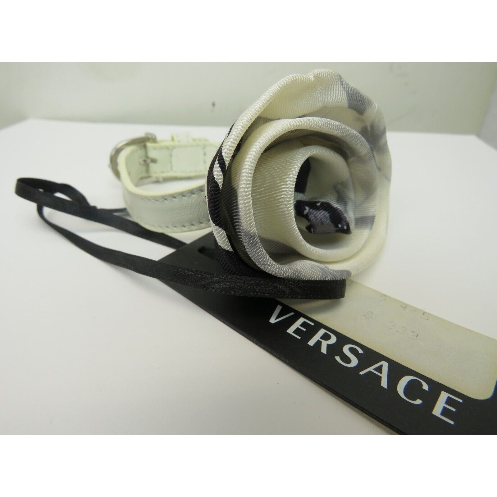 Versace VERSACE LEATHER BRACELET TEXTILE ROSE LOGO BUCKLE CLOSURE IT Size ONE SIZE - 8 Thumbnail