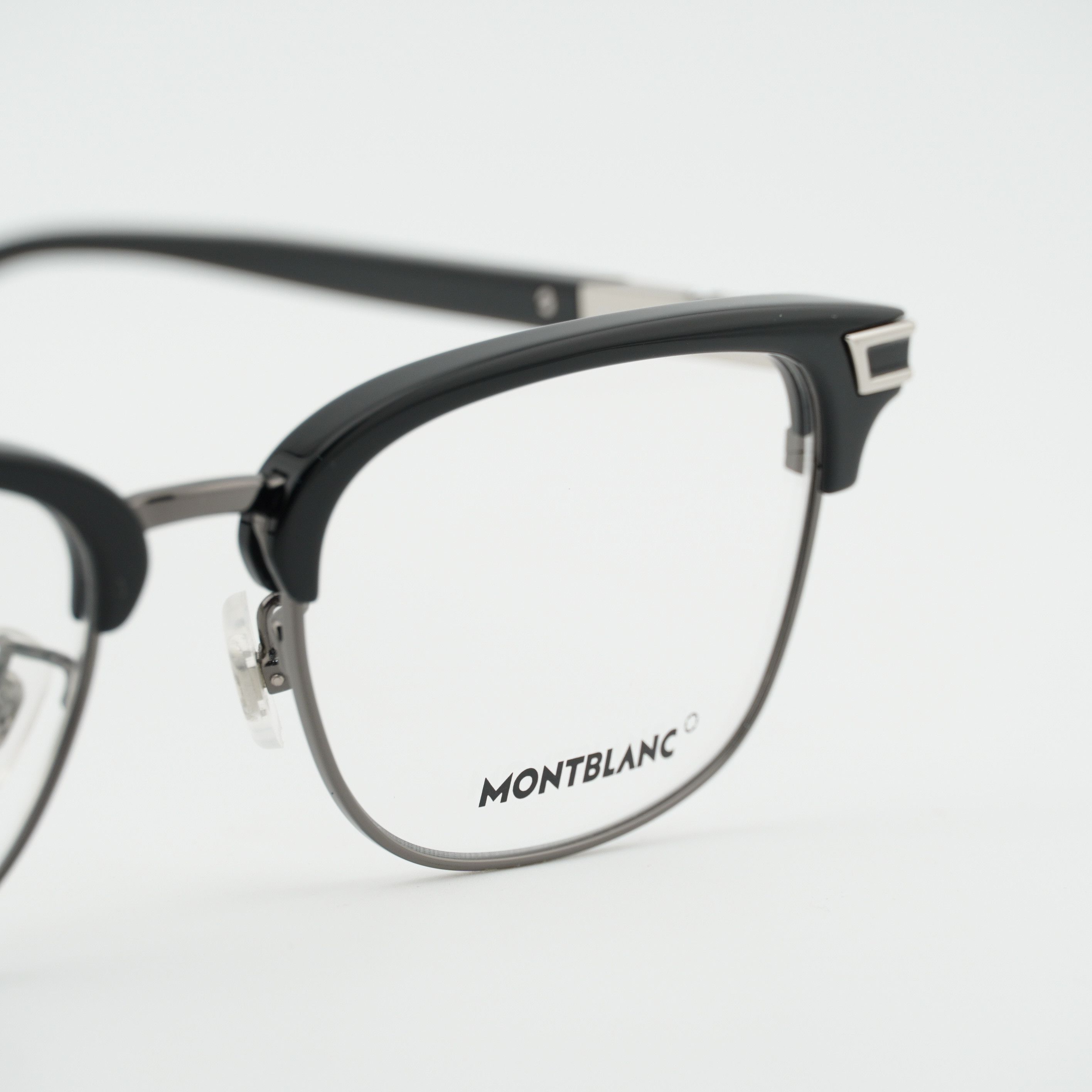 Montblanc Montblanc MB0043O 001 Eyeglasses Shiny Black 53mm Rectangle Size ONE SIZE - 4 Thumbnail