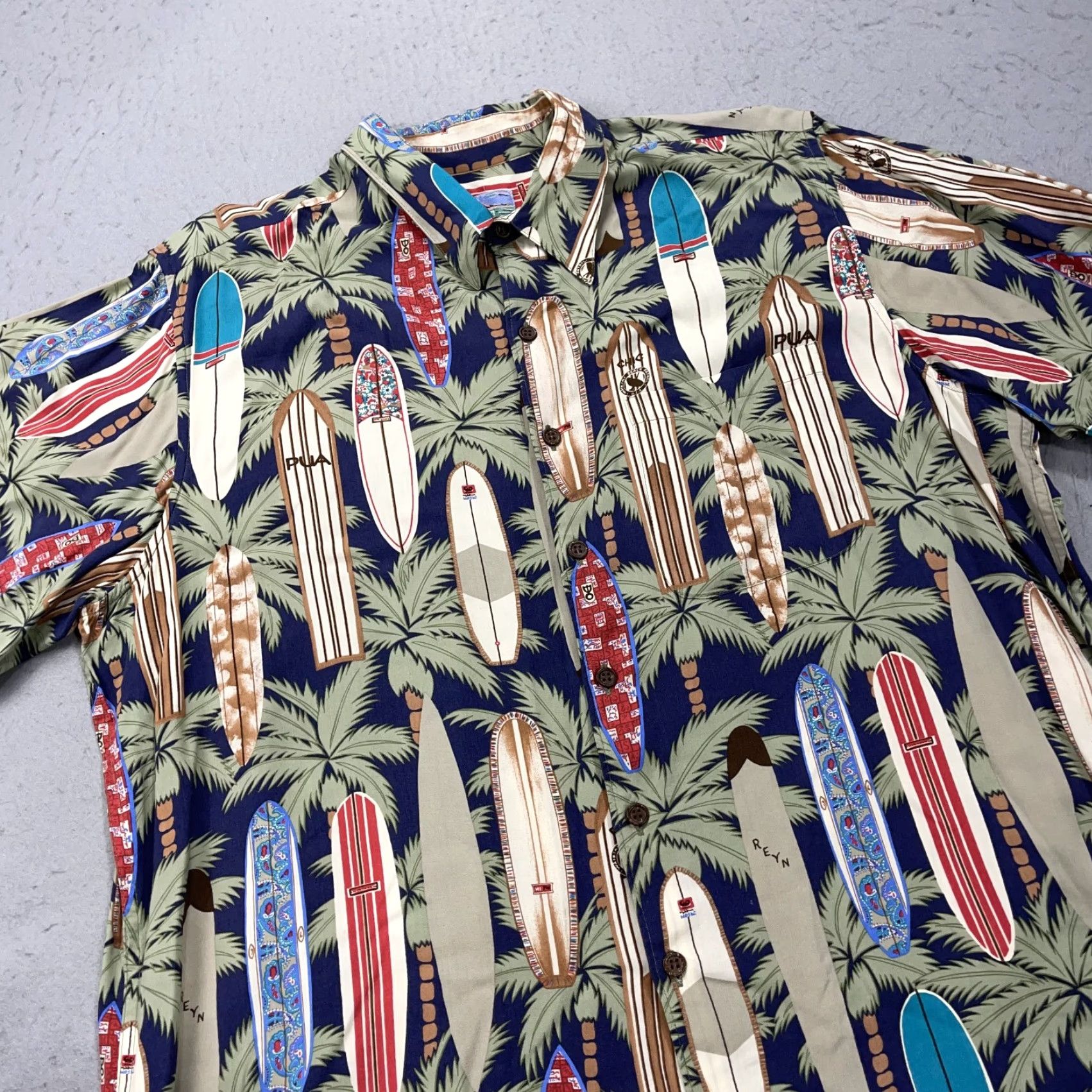 Reyn Spooner VINTAGE Reyn Spooner Shirt Mens 2XL Rayon Surf Boards Hawaiian Floral Beach 90s Size US XXL / EU 58 / 5 - 3 Thumbnail