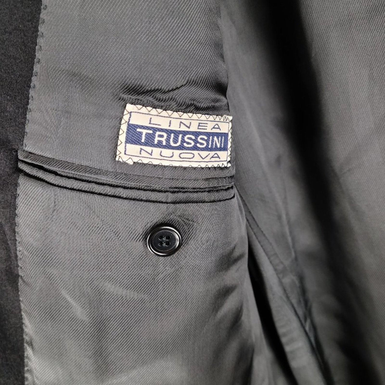 Trussini Trussini mens blazer Doeskin made in italy black lined sz46R Size 46R - 6 Thumbnail