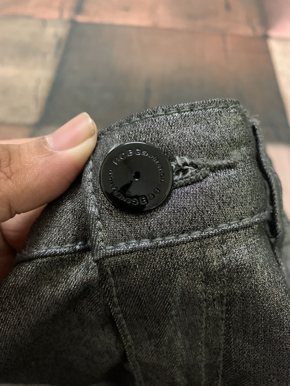 BCBGeneration CRAZY gun metal y2k pant waxed style with zipper leg Size US 28 / EU 44 - 4 Thumbnail
