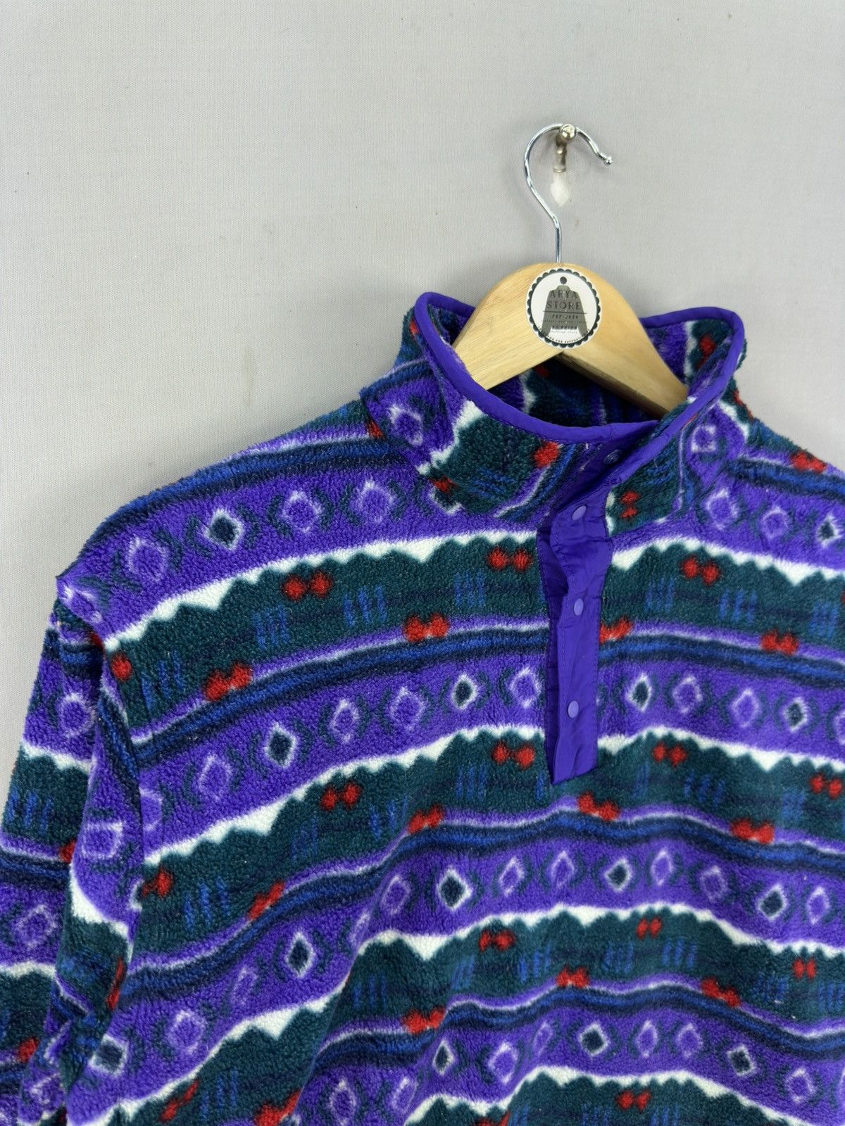 L.L. Bean Vintage 90’s L.L Bean Geo Print Fleece Pullover Jacket Size US M / EU 48-50 / 2 - 2 Thumbnail