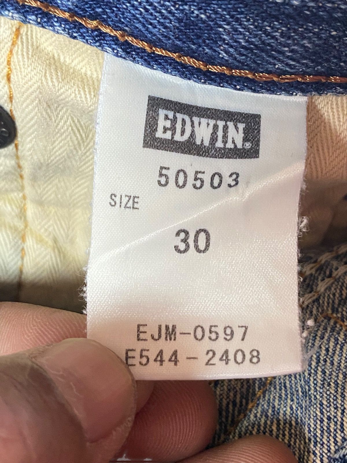 Edwin Insane Edwin 505 Orange Tab Selvedge Enough Baggy Jeans Size US 31 - 14 Thumbnail