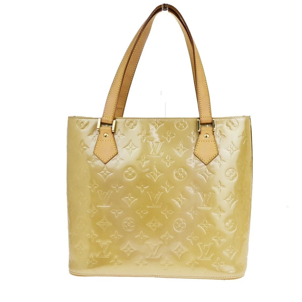Louis Vuitton Monogram Vernis Houston Shoulder Bag Noisette in Yellow, Women's