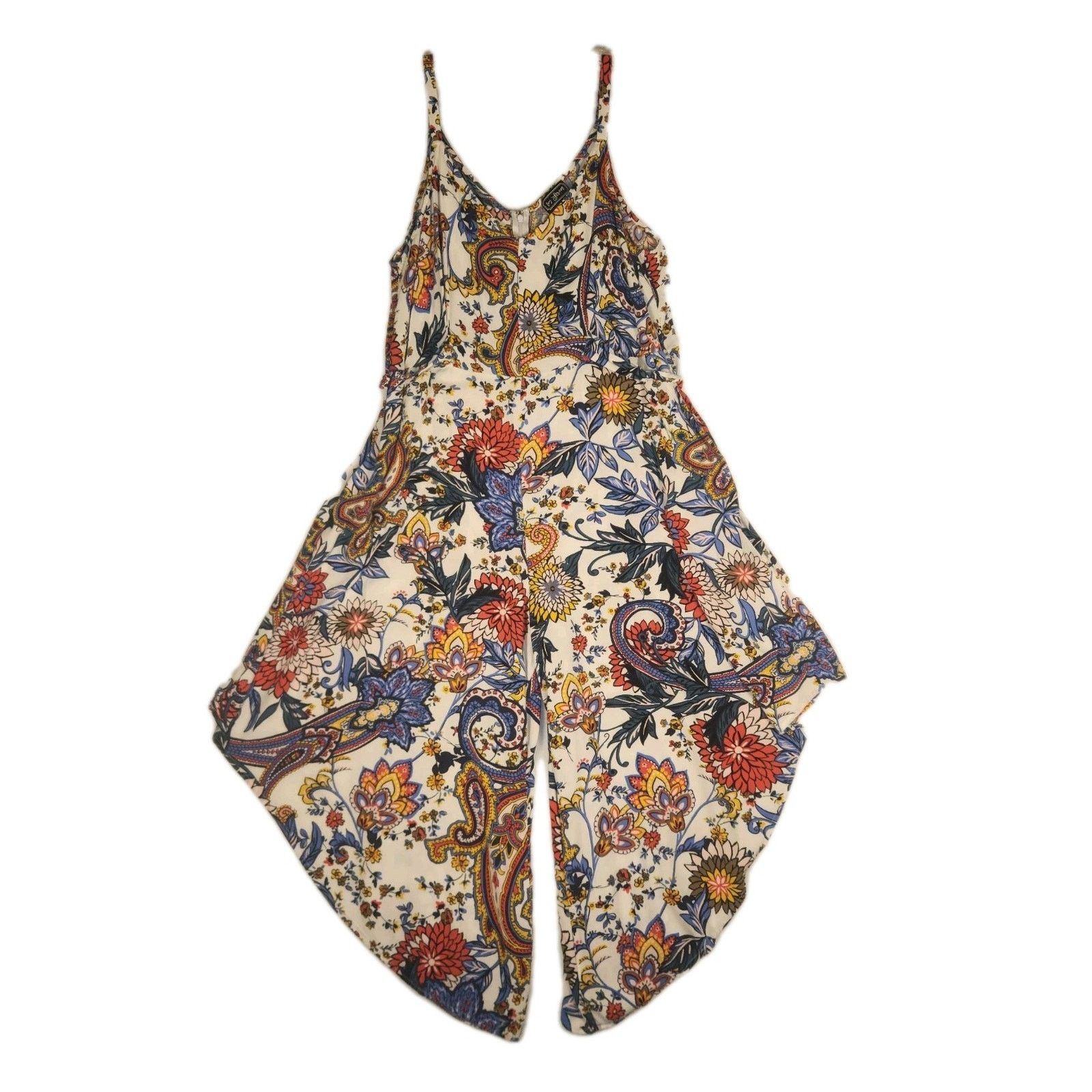 The Unbranded Brand IvyStreet Multicolor Beach Boho Festival 70s Jumpsuit Sz 2XL Size 42" / US 20 - 1 Thumbnail