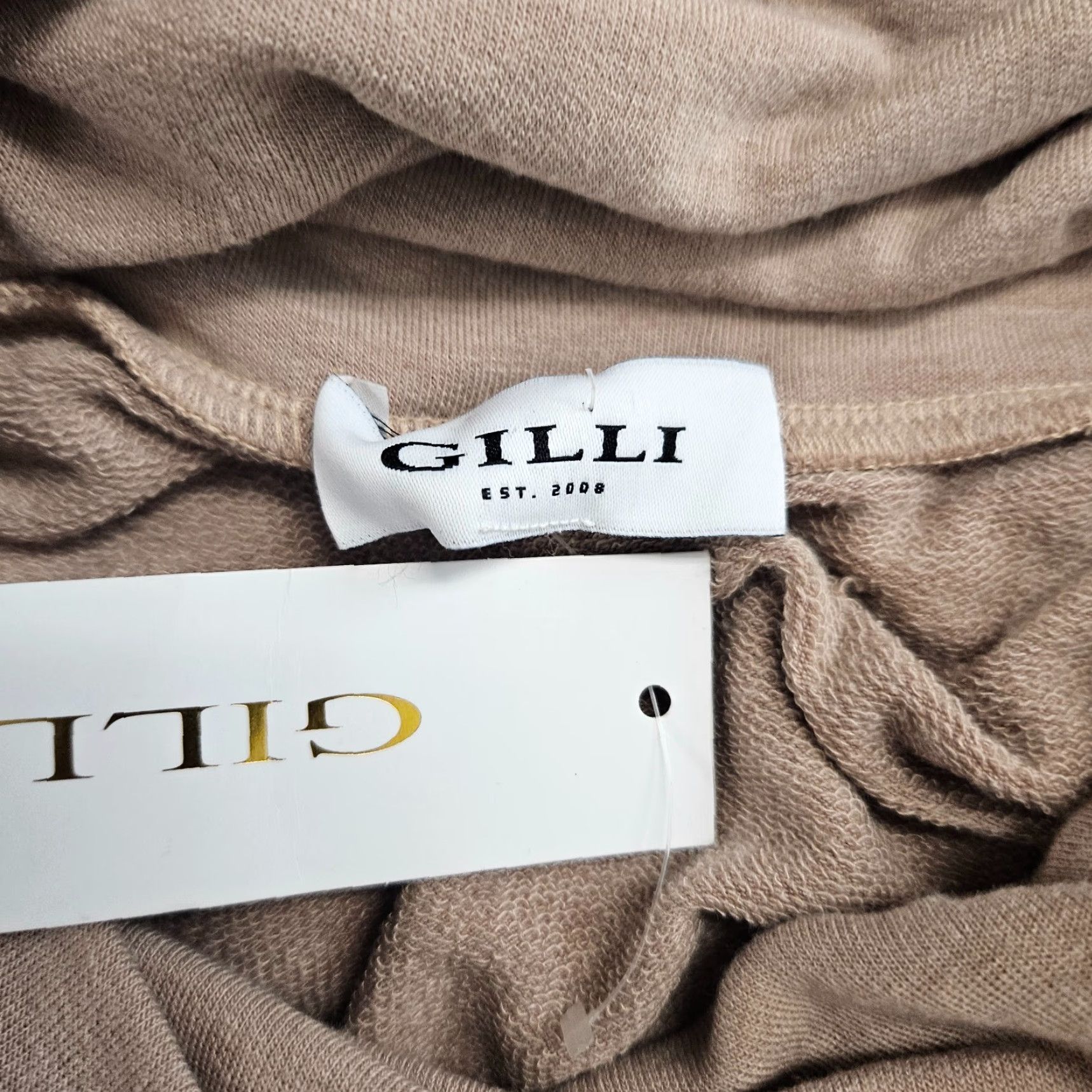 Vintage Gilli Womens Cowl Neck Dress Sz S Tan Long Sleeve Drawstring Waist Dress Size S / US 4 / IT 40 - 5 Thumbnail