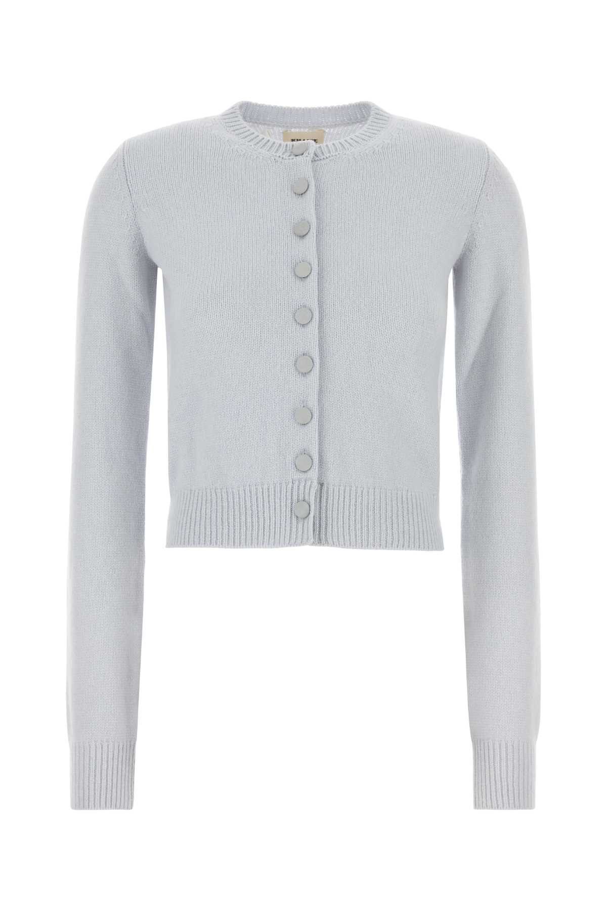 KHAITE Pastel Light-Blue Cashmere Everheart Cardigan Size S / US 4 / IT 40 - 1 Thumbnail