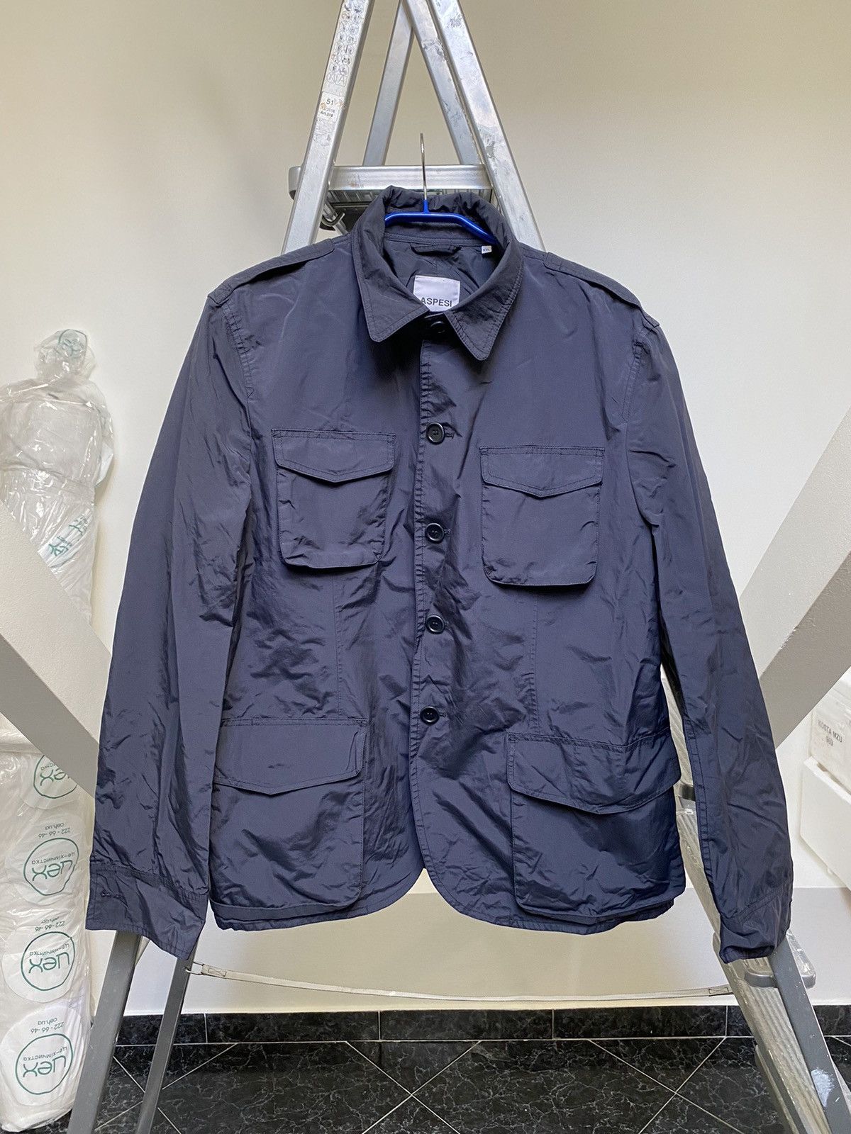 image of Aspesi Light Nylon Jacket in Dark Blue, Men's (Size 2XL)