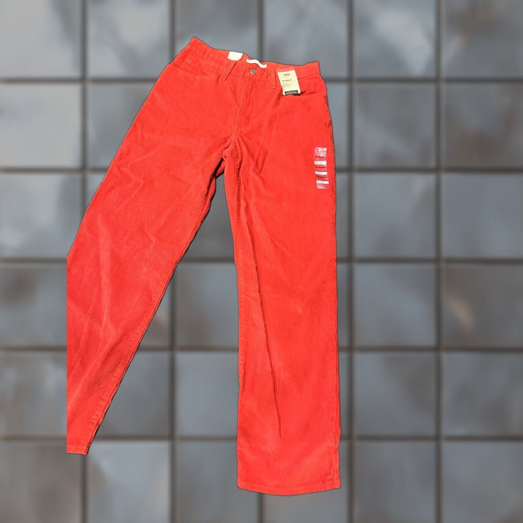 Levi's VINTAGE Levi’s Baggy Corduroy Pants Womens 31 x 31 Red Poppy 90s 80s Mens? Size 24" / US 00 / IT 34 - 1 Thumbnail