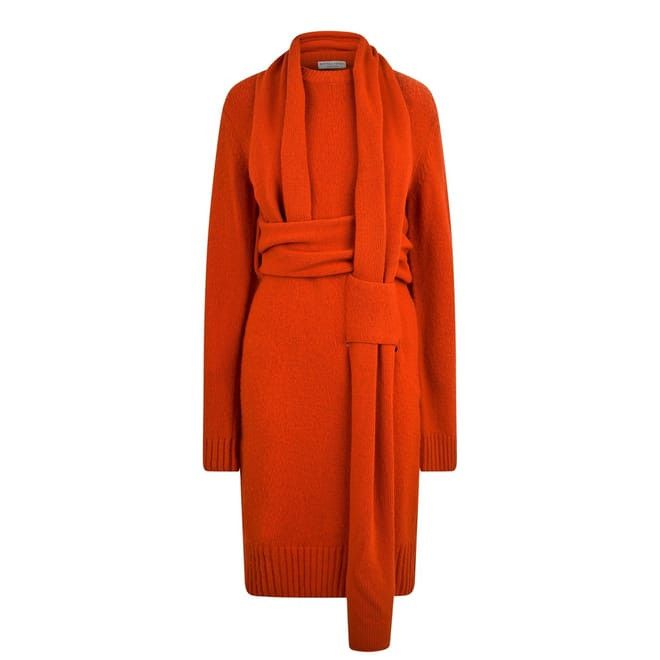 Bottega Veneta Bottega Veneta Wrap V-Neck Knee Length Dress in Orange Size L / US 10 / IT 46 - 1 Thumbnail