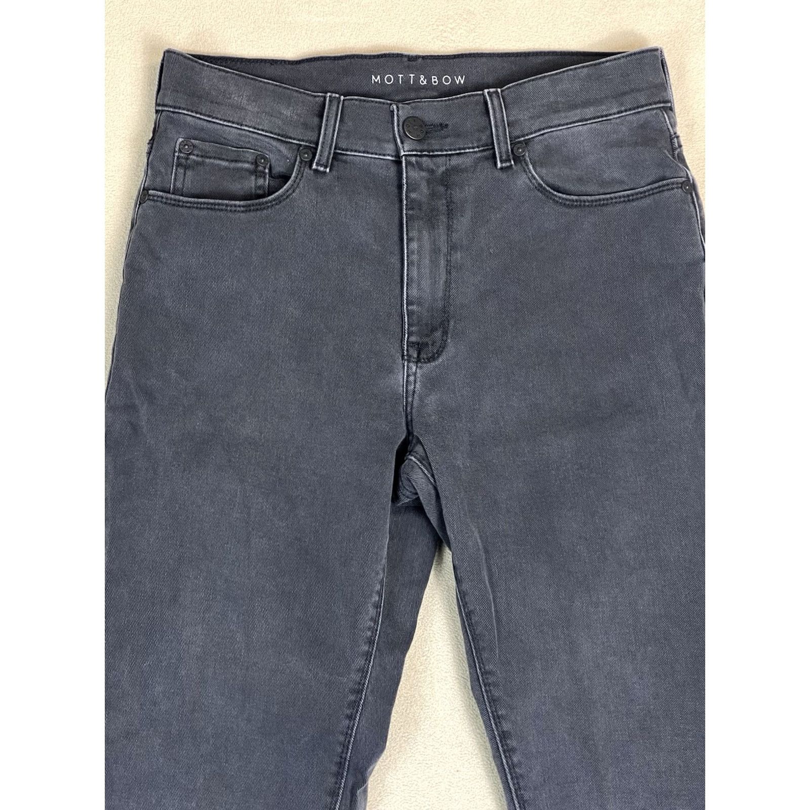 Mott & Bow Mott & Bow Jeans Mens 30x32 Black Skinny Stone Slim Fit Mid Rise Stretch Denim Jeans Size US 30 / EU 46 - 2 Thumbnail
